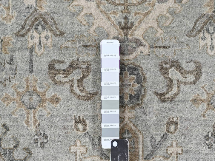 9'10" x 13'9" New Hand Knotted Green Wool Rectangle Oriental Rug - MOA10210380