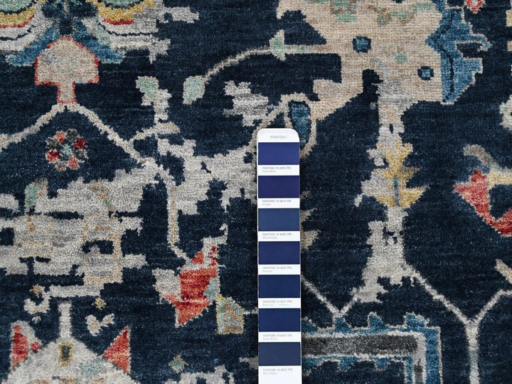 10'2" x 13'10" New Hand Knotted Blue Wool Rectangle Oriental Rug - MOA10210381