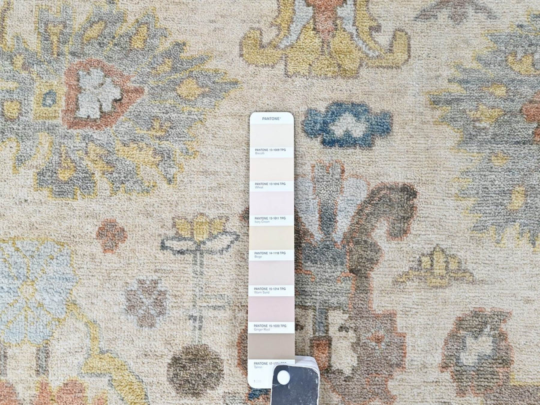 8'10" x 11'10" New Hand Knotted Beige Wool Rectangle Oriental Rug - MOA10210382