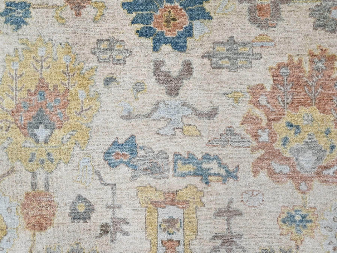 8'10" x 11'10" New Hand Knotted Beige Wool Rectangle Oriental Rug - MOA10210382