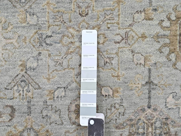 8'0" x 8'1" New Hand Knotted Green Wool Round Oriental Rug - MOA10210387