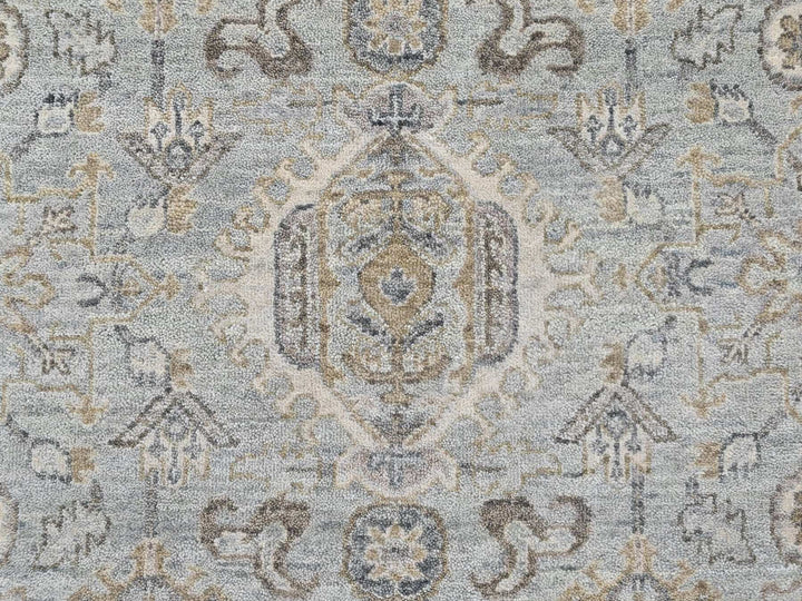 8'0" x 8'1" New Hand Knotted Green Wool Round Oriental Rug - MOA10210387