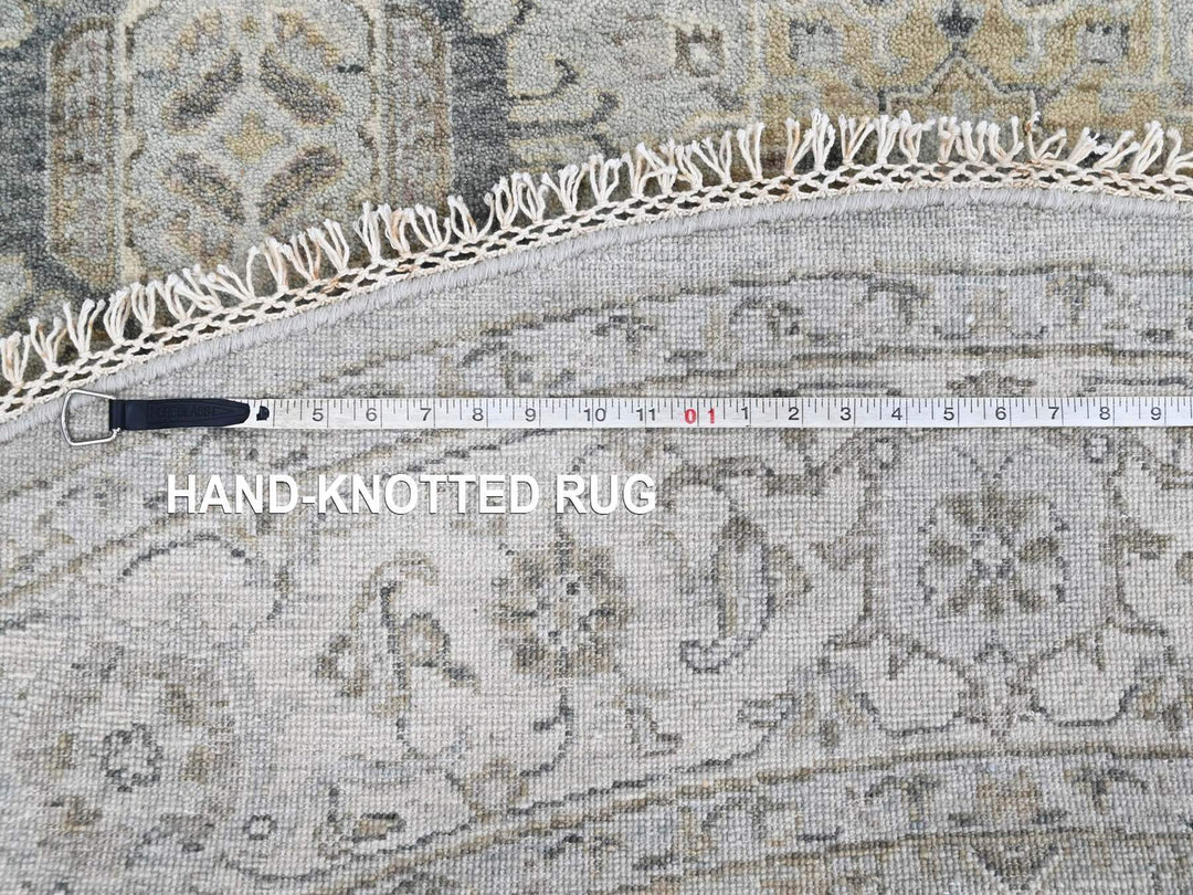 8'0" x 8'1" New Hand Knotted Green Wool Round Oriental Rug - MOA10210387