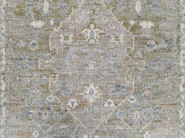 1'11" x 2'10" New Hand Knotted Green Wool Rectangle Oriental Rug - MOA10210389