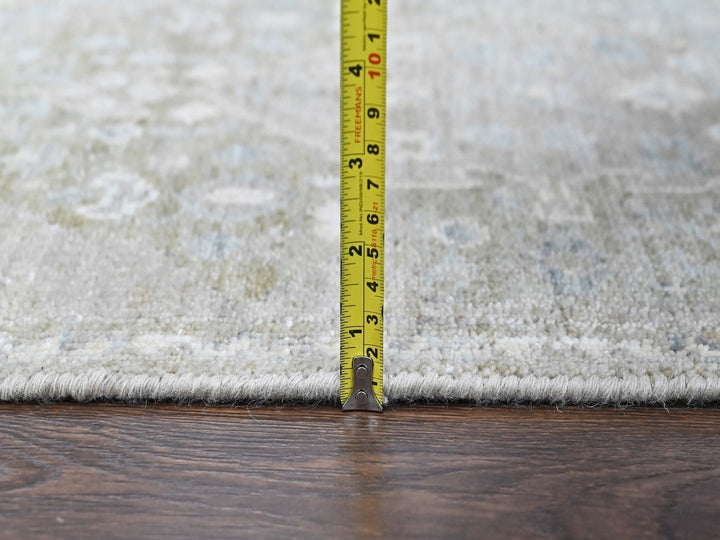 1'11" x 2'10" New Hand Knotted Green Wool Rectangle Oriental Rug - MOA10210389