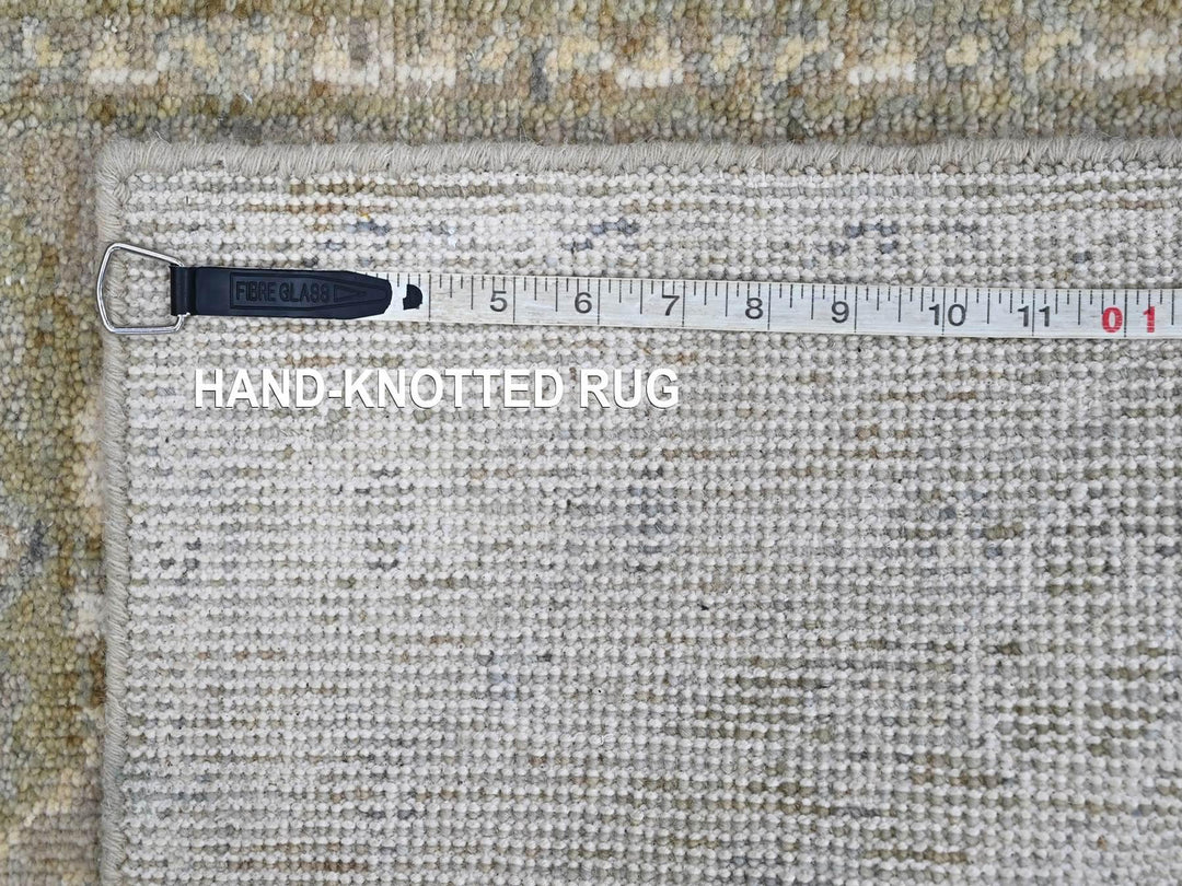 1'11" x 2'10" New Hand Knotted Green Wool Rectangle Oriental Rug - MOA10210389