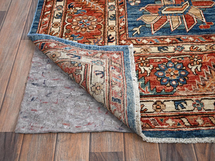 10'0" x 13'10" New Hand Knotted Blue Wool Rectangle Oriental Rug - MOA1021038