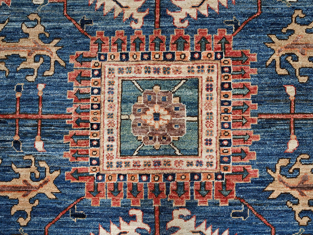 10'0" x 13'10" New Hand Knotted Blue Wool Rectangle Oriental Rug - MOA1021038