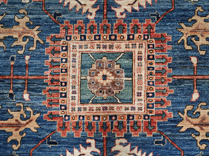10'0" x 13'10" New Hand Knotted Blue Wool Rectangle Oriental Rug - MOA1021038