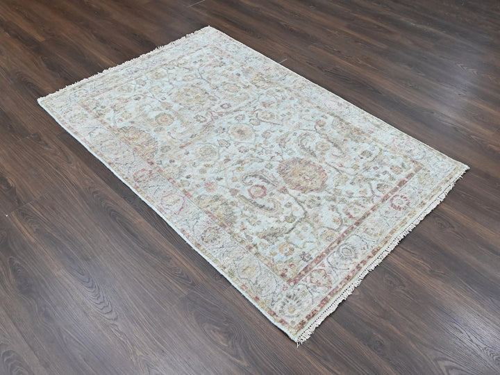 4'0" x 6'0" New Hand Knotted Grey Wool Rectangle Oriental Rug - MOA10210390