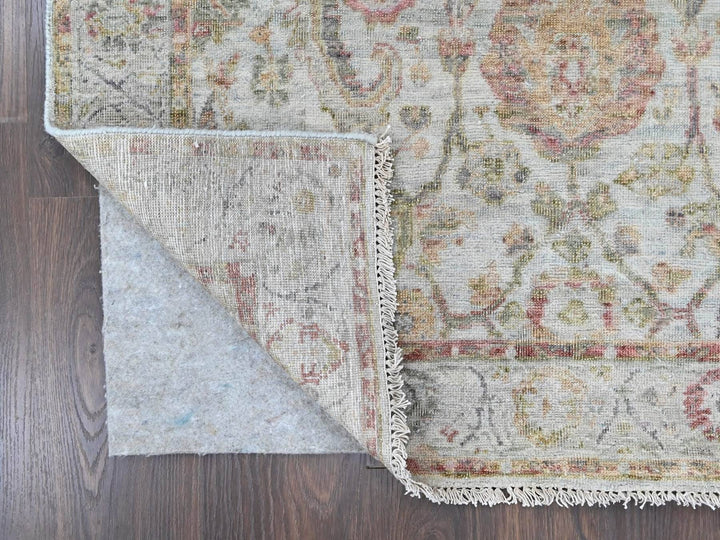 4'0" x 6'0" New Hand Knotted Grey Wool Rectangle Oriental Rug - MOA10210390