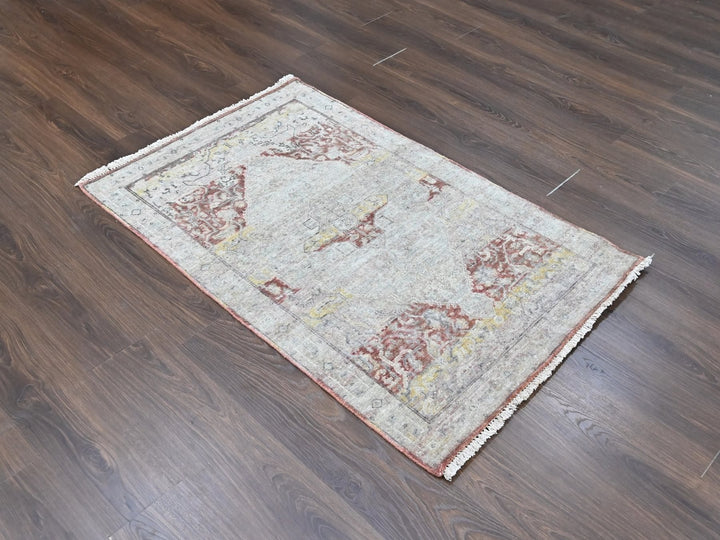 3'0" x 4'11" New Hand Knotted Ivory Wool Rectangle Oriental Rug - MOA10210391