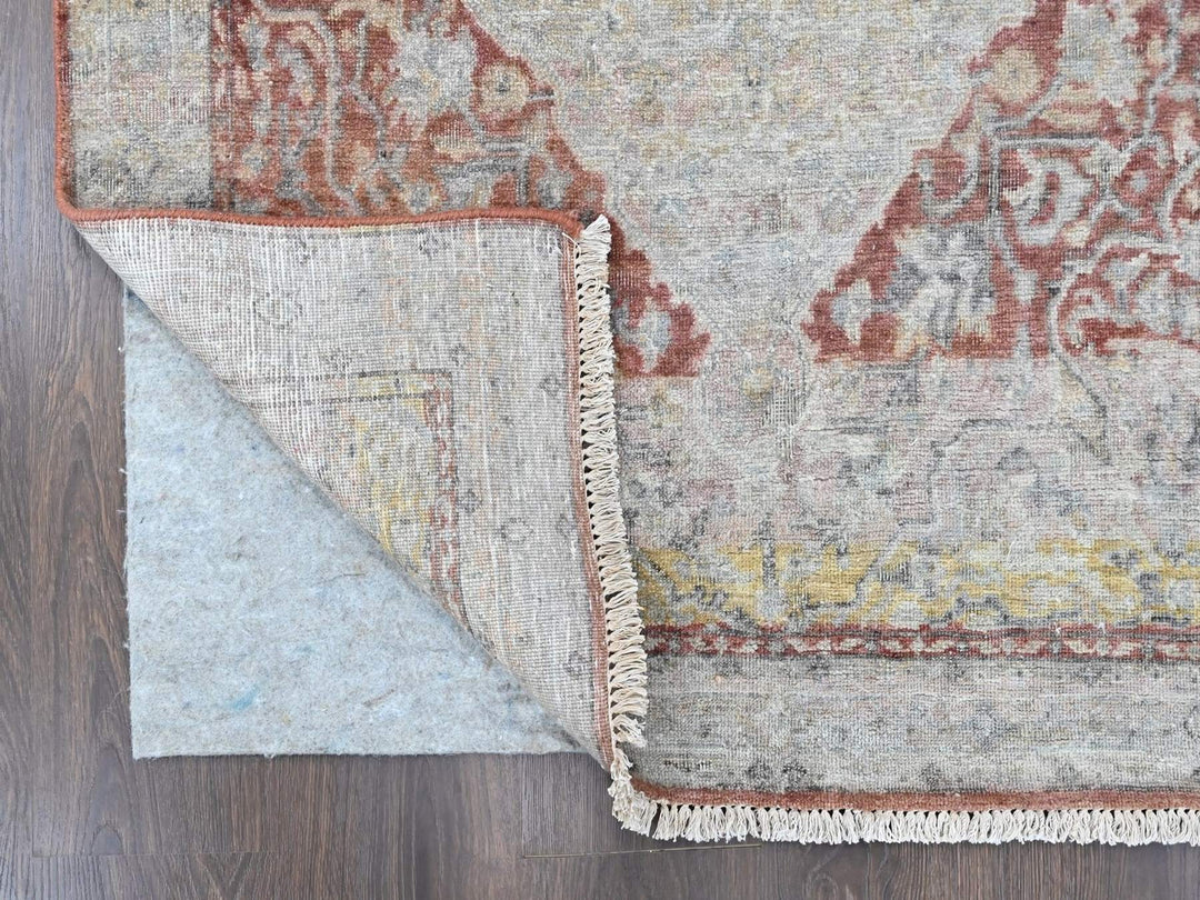 3'10" x 6'0" New Hand Knotted Ivory Wool Rectangle Oriental Rug - MOA10210392