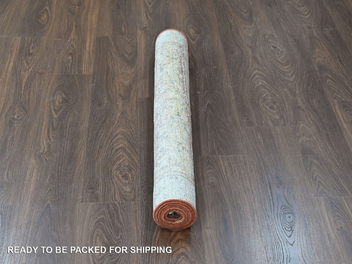 3'10" x 6'0" New Hand Knotted Ivory Wool Rectangle Oriental Rug - MOA10210392