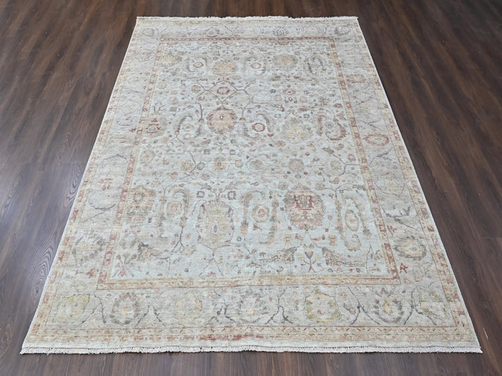 8'10" x 11'10" New Hand Knotted Grey Wool Rectangle Oriental Rug - MOA10210393