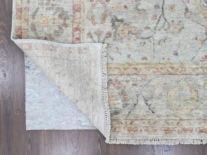 8'10" x 11'10" New Hand Knotted Grey Wool Rectangle Oriental Rug - MOA10210393