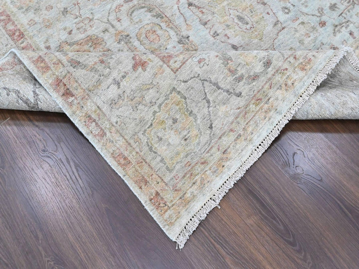 8'10" x 11'10" New Hand Knotted Grey Wool Rectangle Oriental Rug - MOA10210393