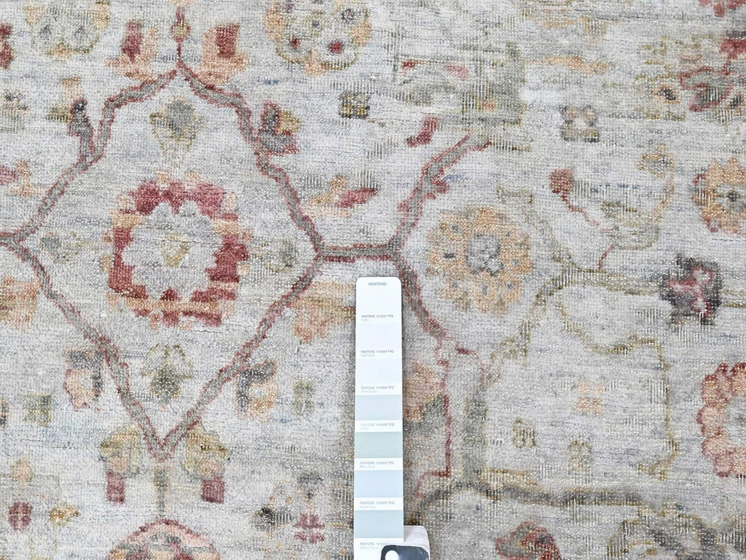 8'10" x 11'10" New Hand Knotted Grey Wool Rectangle Oriental Rug - MOA10210393