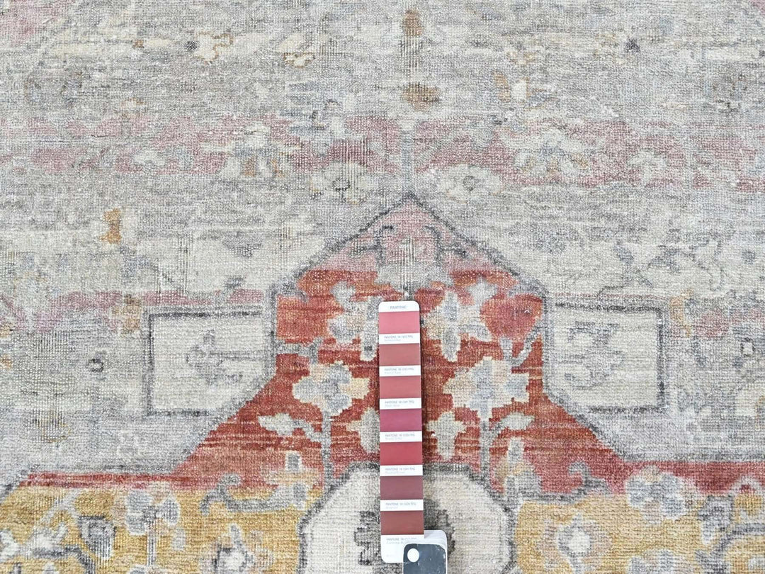 8'1" x 9'11" New Hand Knotted Ivory Wool Rectangle Oriental Rug - MOA10210394