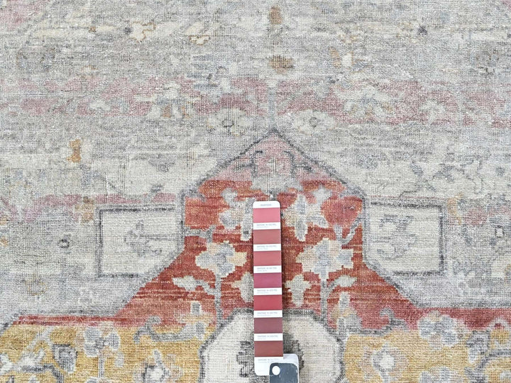 8'1" x 9'11" New Hand Knotted Ivory Wool Rectangle Oriental Rug - MOA10210394