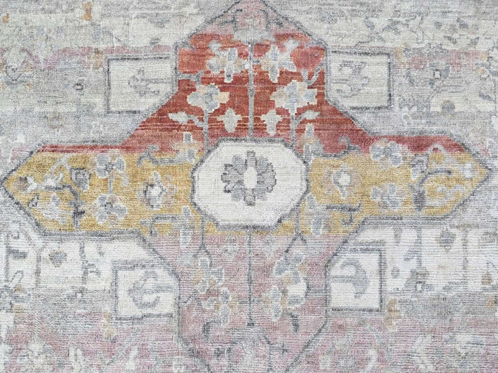 8'1" x 9'11" New Hand Knotted Ivory Wool Rectangle Oriental Rug - MOA10210394