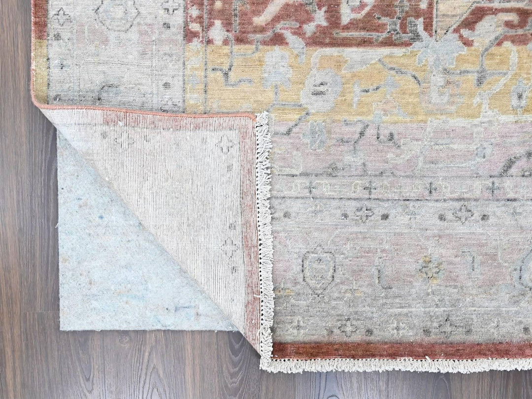 9'10" x 13'11" New Hand Knotted Ivory Wool Rectangle Oriental Rug - MOA10210396