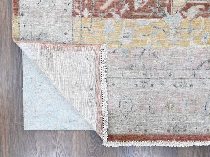 9'10" x 13'11" New Hand Knotted Ivory Wool Rectangle Oriental Rug - MOA10210396