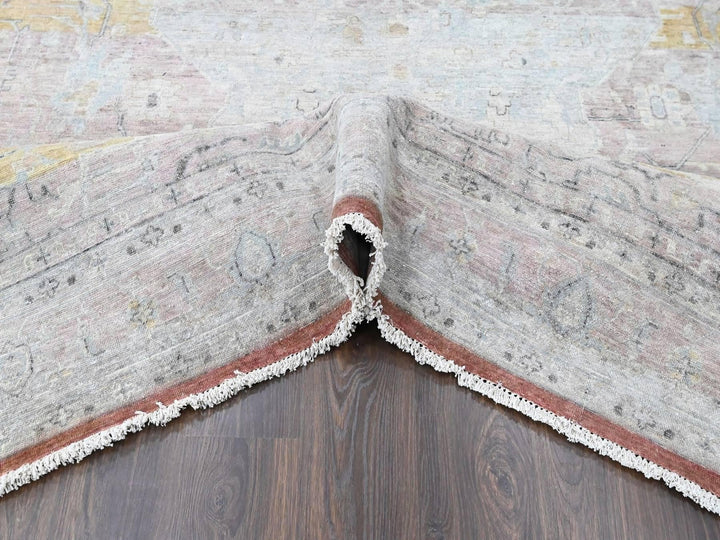 9'10" x 13'11" New Hand Knotted Ivory Wool Rectangle Oriental Rug - MOA10210396