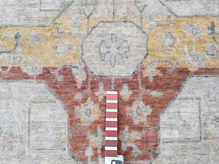 9'10" x 13'11" New Hand Knotted Ivory Wool Rectangle Oriental Rug - MOA10210396