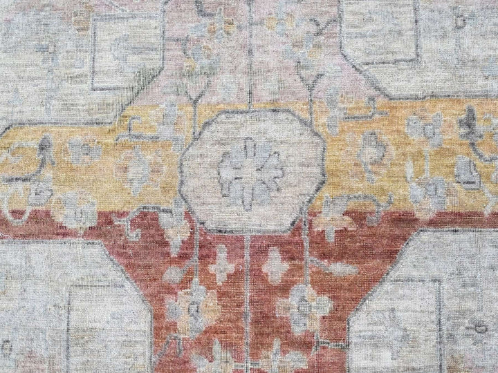 9'10" x 13'11" New Hand Knotted Ivory Wool Rectangle Oriental Rug - MOA10210396