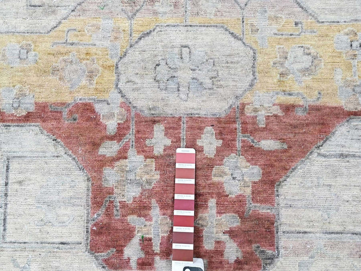 11'10" x 14'9" New Hand Knotted Ivory Wool Rectangle Oriental Rug - MOA10210397