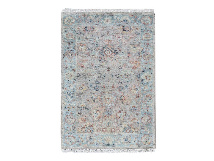 2'0" x 3'0" New Hand Knotted Pink Wool Rectangle Oriental Rug - MOA10210399