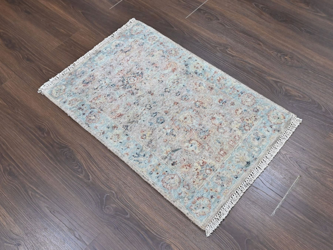 2'0" x 3'0" New Hand Knotted Pink Wool Rectangle Oriental Rug - MOA10210399