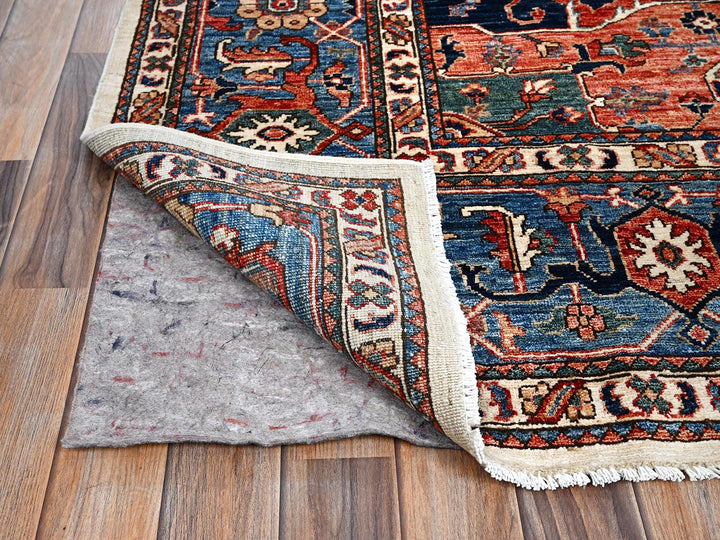 8'1" x 10'1" New Hand Knotted Ivory Wool Rectangle Oriental Rug - MOA1021039