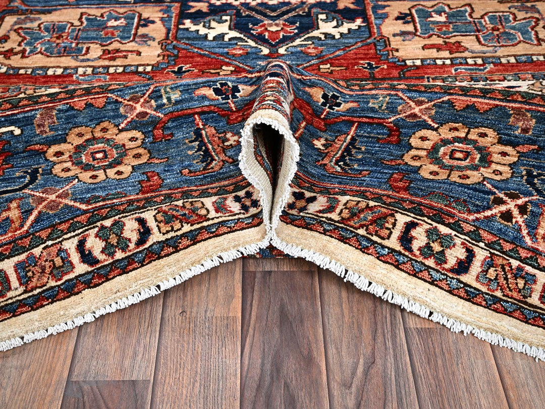 8'1" x 10'1" New Hand Knotted Ivory Wool Rectangle Oriental Rug - MOA1021039