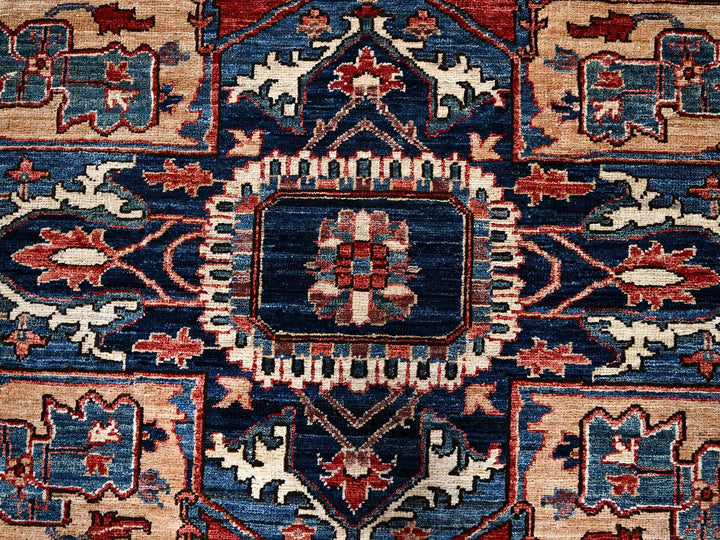 8'1" x 10'1" New Hand Knotted Ivory Wool Rectangle Oriental Rug - MOA1021039