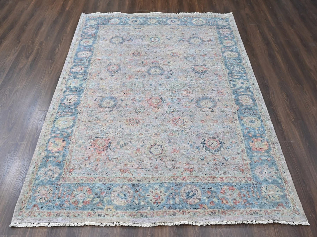 8'0" x 10'0" New Hand Knotted Pink Wool Rectangle Oriental Rug - MOA10210400