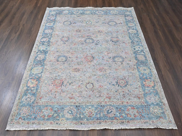 8'0" x 10'0" New Hand Knotted Pink Wool Rectangle Oriental Rug - MOA10210400