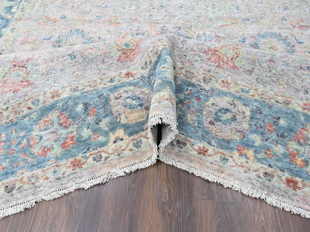 10'0" x 13'10" New Hand Knotted Pink Wool Rectangle Oriental Rug - MOA10210401