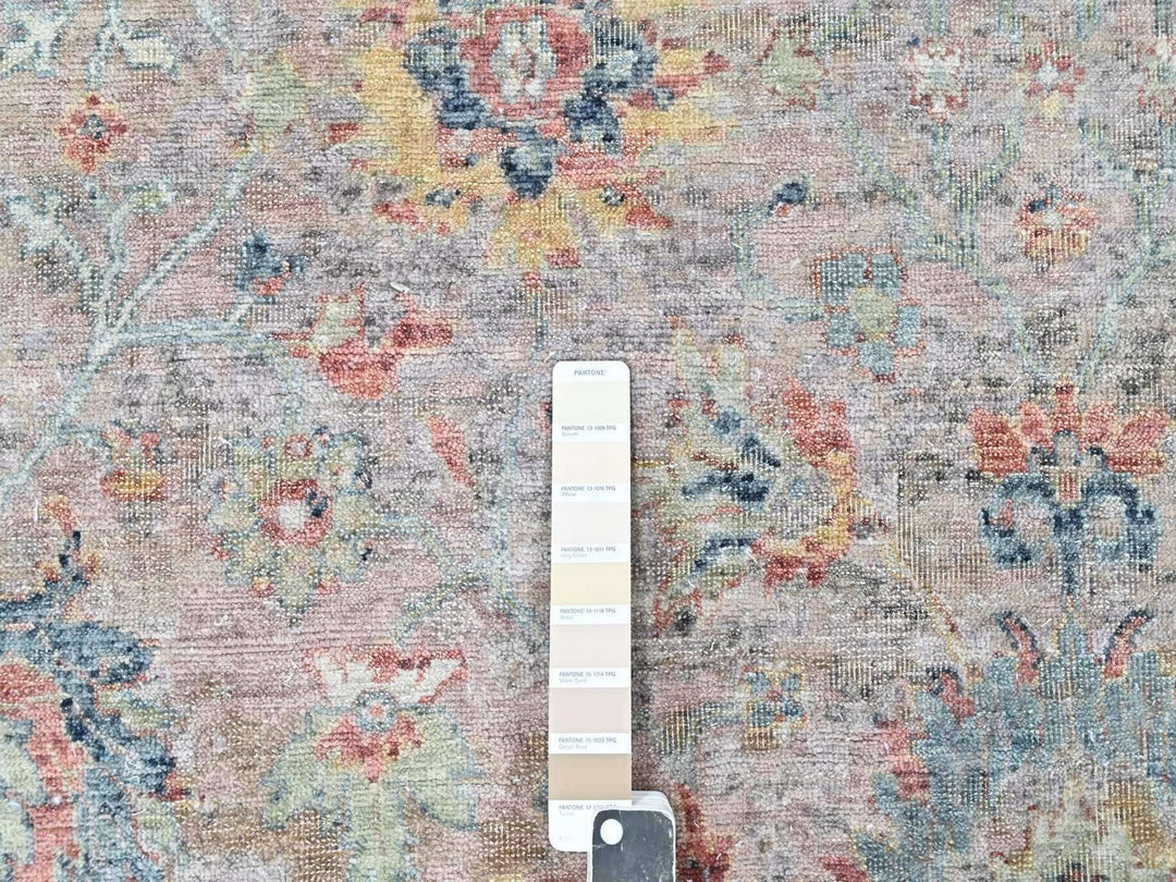 10'0" x 13'10" New Hand Knotted Pink Wool Rectangle Oriental Rug - MOA10210401