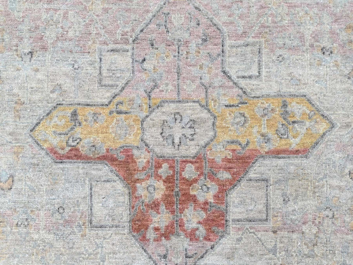 6'0" x 9'1" New Hand Knotted Ivory Wool Rectangle Oriental Rug - MOA10210402