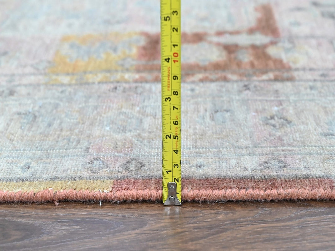 6'0" x 9'1" New Hand Knotted Ivory Wool Rectangle Oriental Rug - MOA10210402