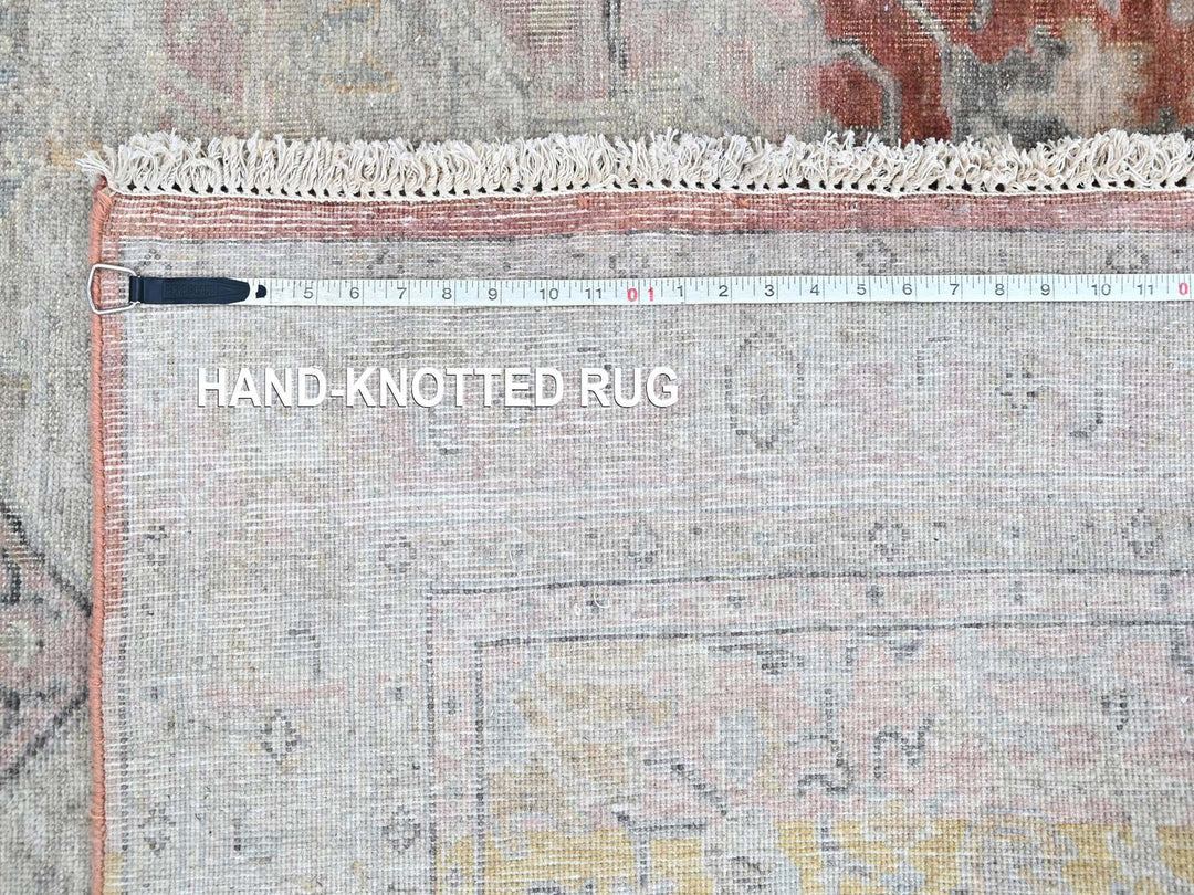 6'0" x 9'1" New Hand Knotted Ivory Wool Rectangle Oriental Rug - MOA10210402