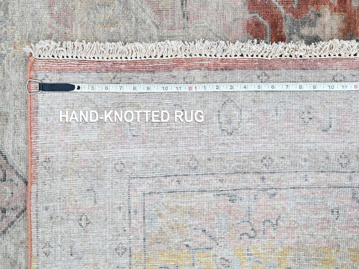 6'0" x 9'1" New Hand Knotted Ivory Wool Rectangle Oriental Rug - MOA10210402