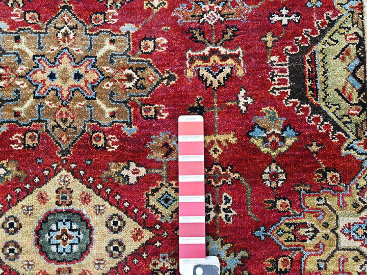5'1" x 6'10" New Hand Knotted Red Wool Rectangle Oriental Rug - MOA10210405