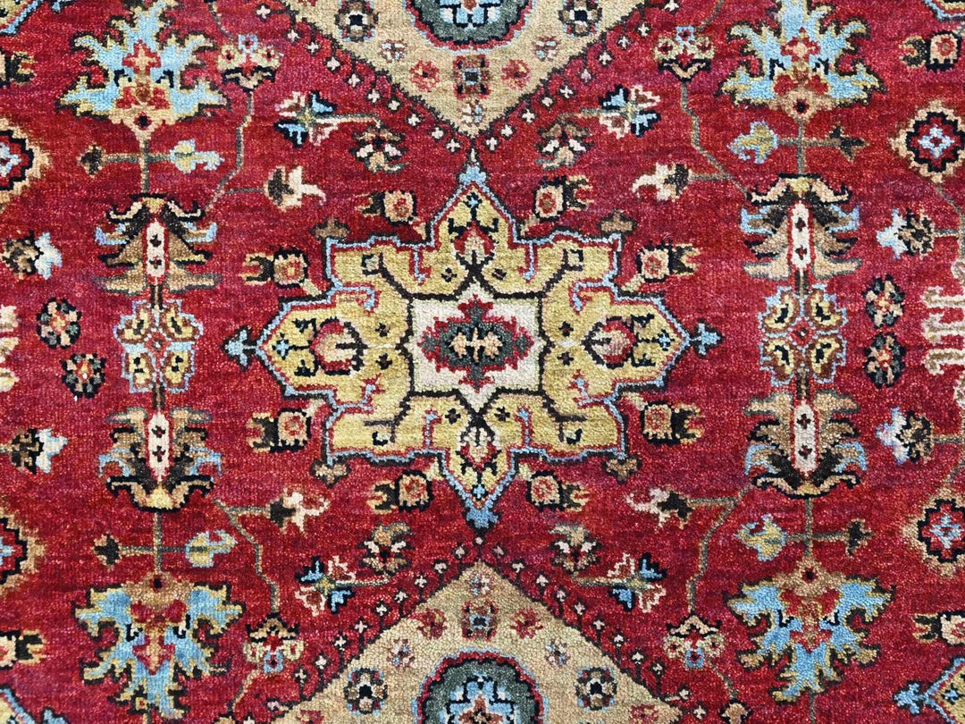 5'1" x 6'10" New Hand Knotted Red Wool Rectangle Oriental Rug - MOA10210405