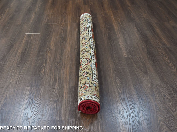 5'1" x 6'10" New Hand Knotted Red Wool Rectangle Oriental Rug - MOA10210405