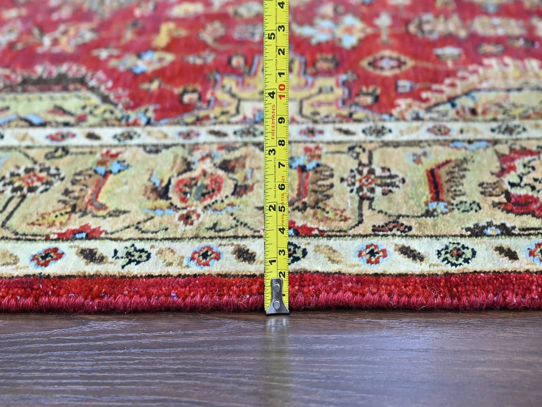 5'1" x 6'10" New Hand Knotted Red Wool Rectangle Oriental Rug - MOA10210405