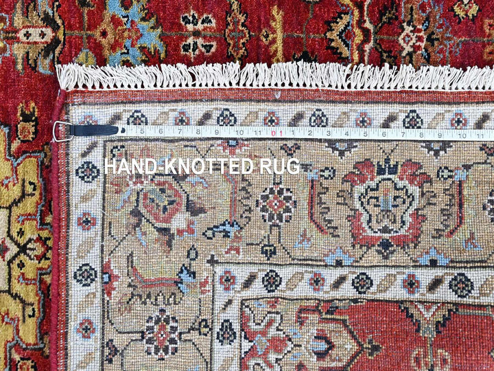 5'1" x 6'10" New Hand Knotted Red Wool Rectangle Oriental Rug - MOA10210405
