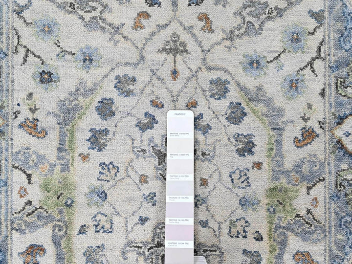 2'7" x 13'9" New Hand Knotted Grey Wool Runner Oriental Rug - MOA10210406